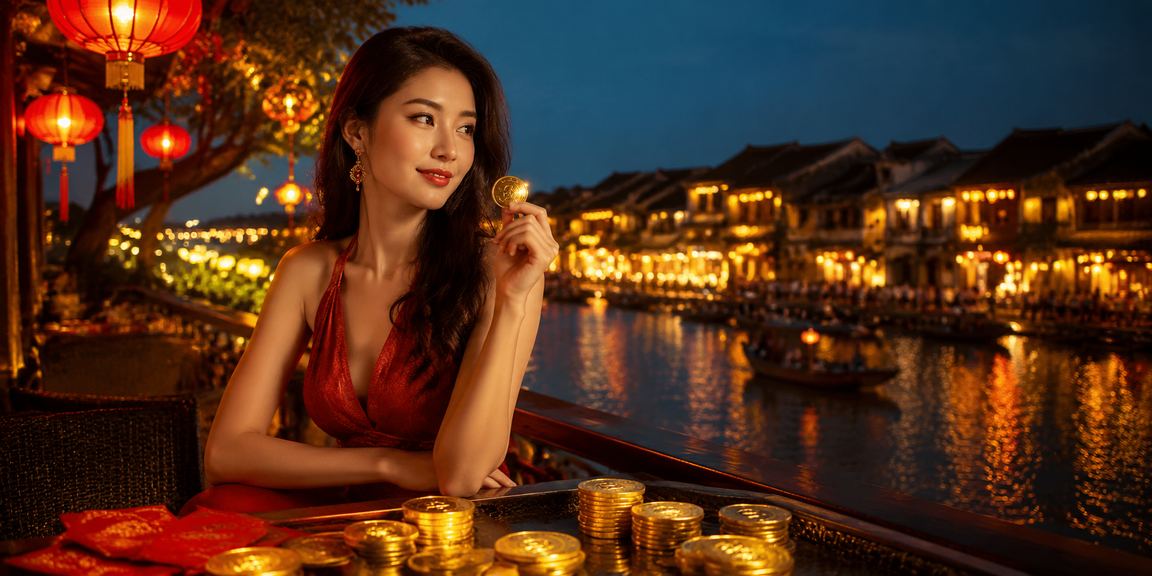 Hội An với cà phê và không khí xem thể thao trên điện thoại buổi tối