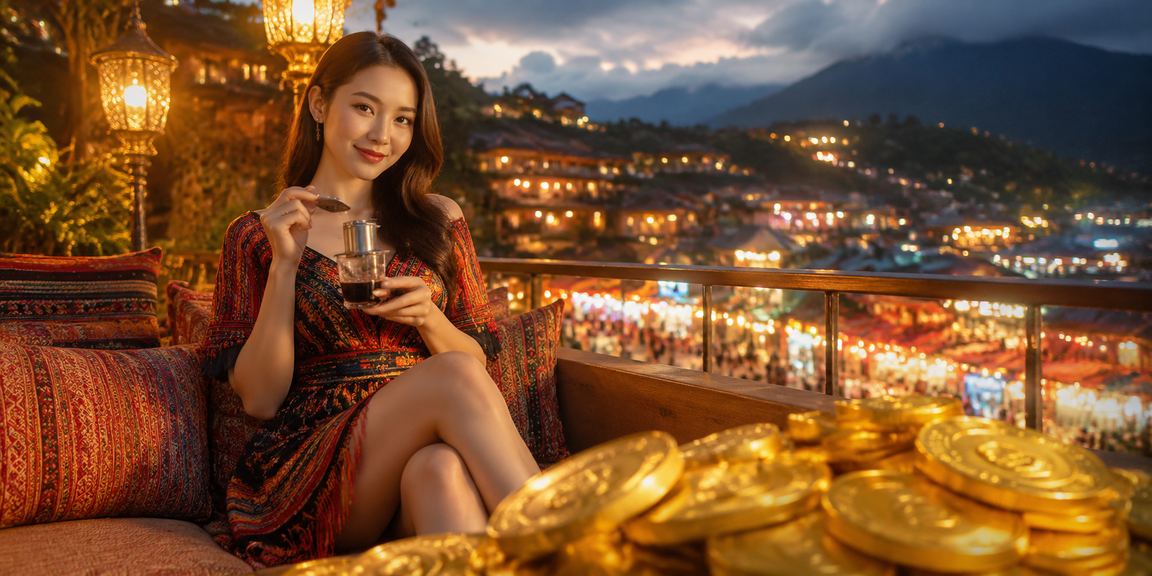 Không gian cà phê Sa Pa với người dùng đọc điều khoản giải trí trực tuyến
